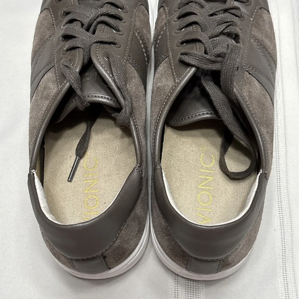 Vionic Jerome Suede Shoes Mens Size 8 Brown Lace Up Casual Comfort Sneakers